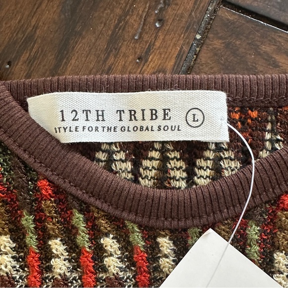 12th Tribe Multicolor Knit Crop Top - Picture 4 of 9